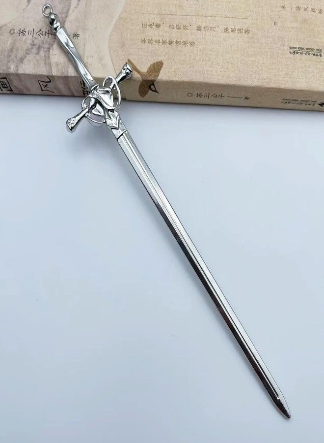 LINYUEARUI 2PCS Hair Sticks for Buns,Hair Chopsticks,Sword Hair Pin,for Vintage Hair,Renaissance Chinese Hair Accessories,Metal Sword Hair Pins,Ancient Style Sword Hair Chopstick LINYUEARUI-Gold&Silver - Image 5